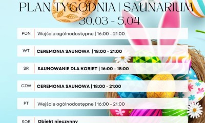 Plan tygodnia sanuarium 30.03-5.04